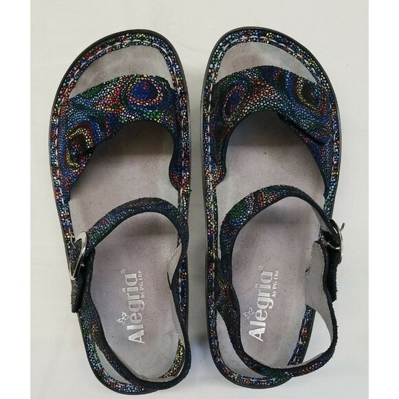 ✅ALEGRIA KOR-493X Kora Women's EU 37 Cyclone Rainbow Leather Slingback Sandals - Picture 3 of 10